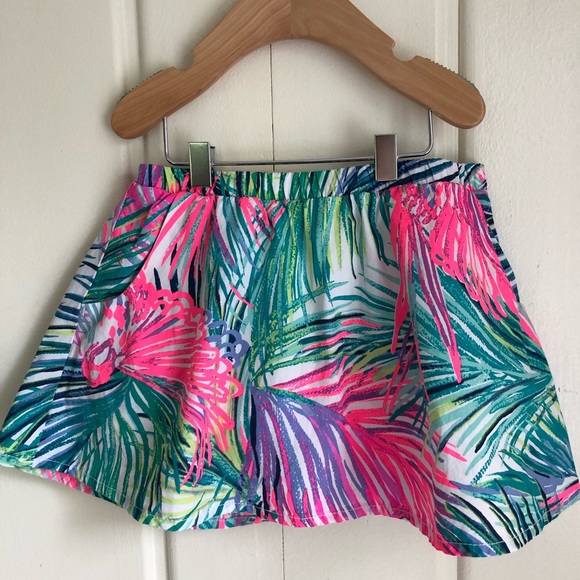 Lilly Pulitzer NWT Girls/' Sam Elastic Waist Skort in Multi Scarlett Macaw $44